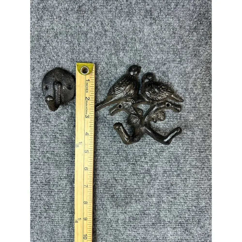 Cast Iron Wall Hooks Birds Decorative Coat Hat Key Hook Set
